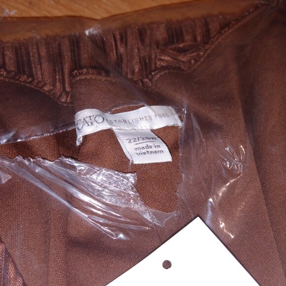 CATO Plus Size 22/24 Pleated Tie Waist Dress PARTRIDGE - Picture 6 of 6